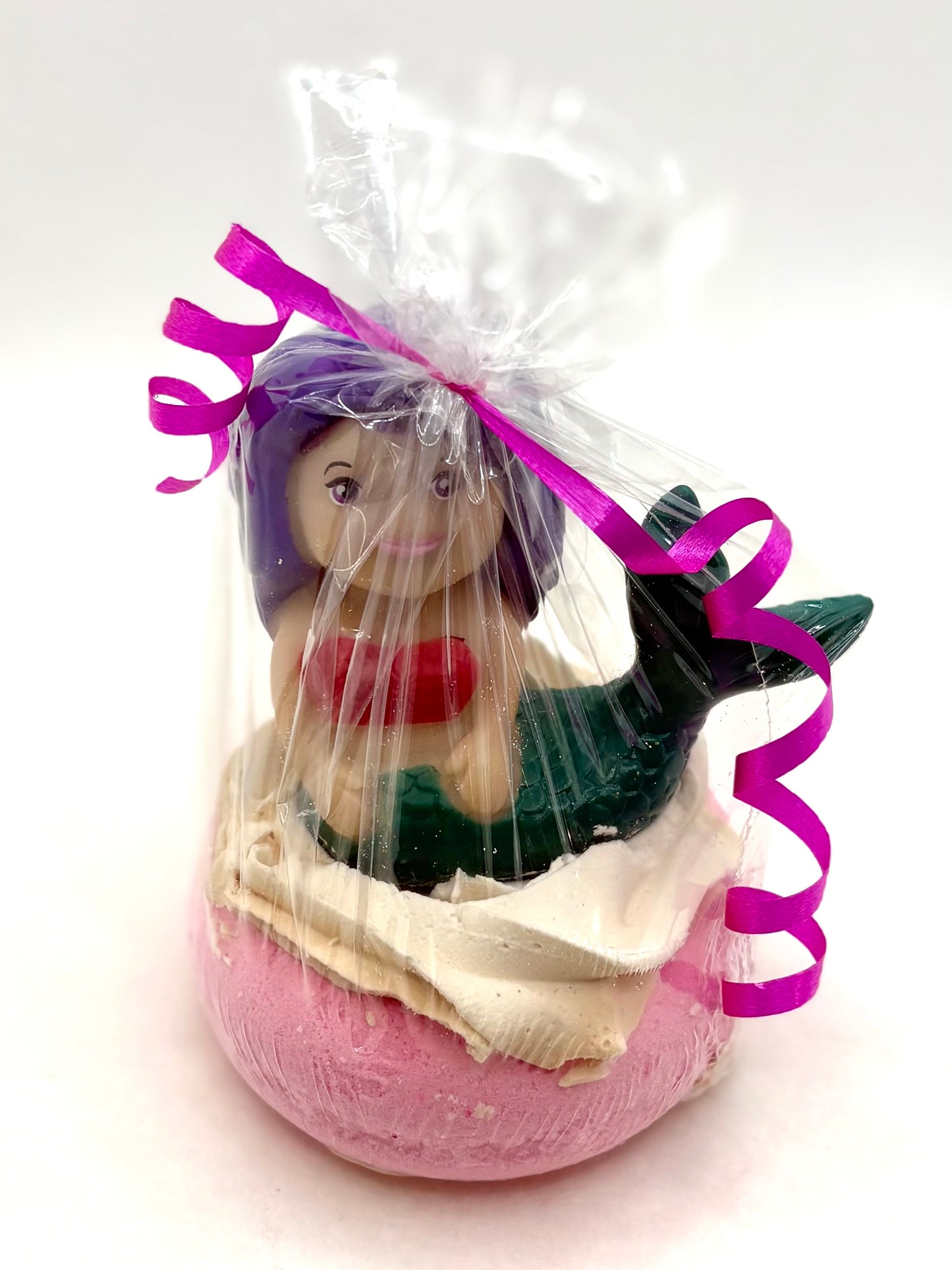 Bath Bomb w/Bubble Frosting/ mermaid toy