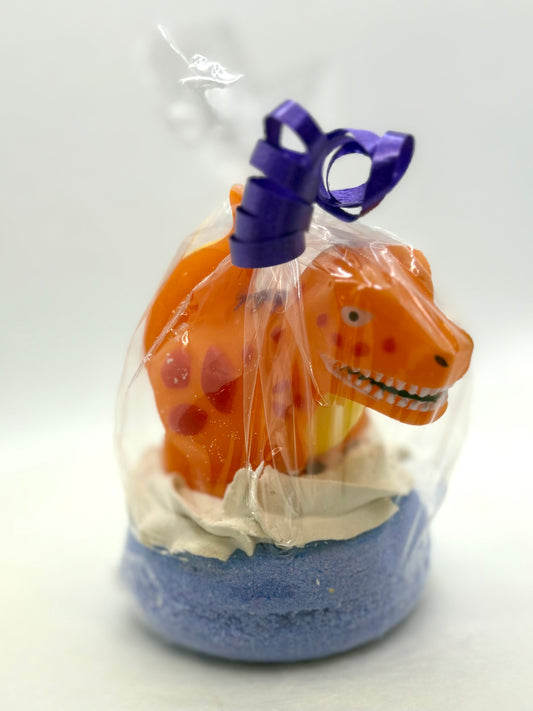 Bath Bomb w/Bubble Frosting/ Dino toy