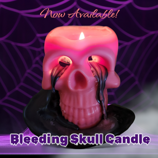 Bleeding Skull Candle